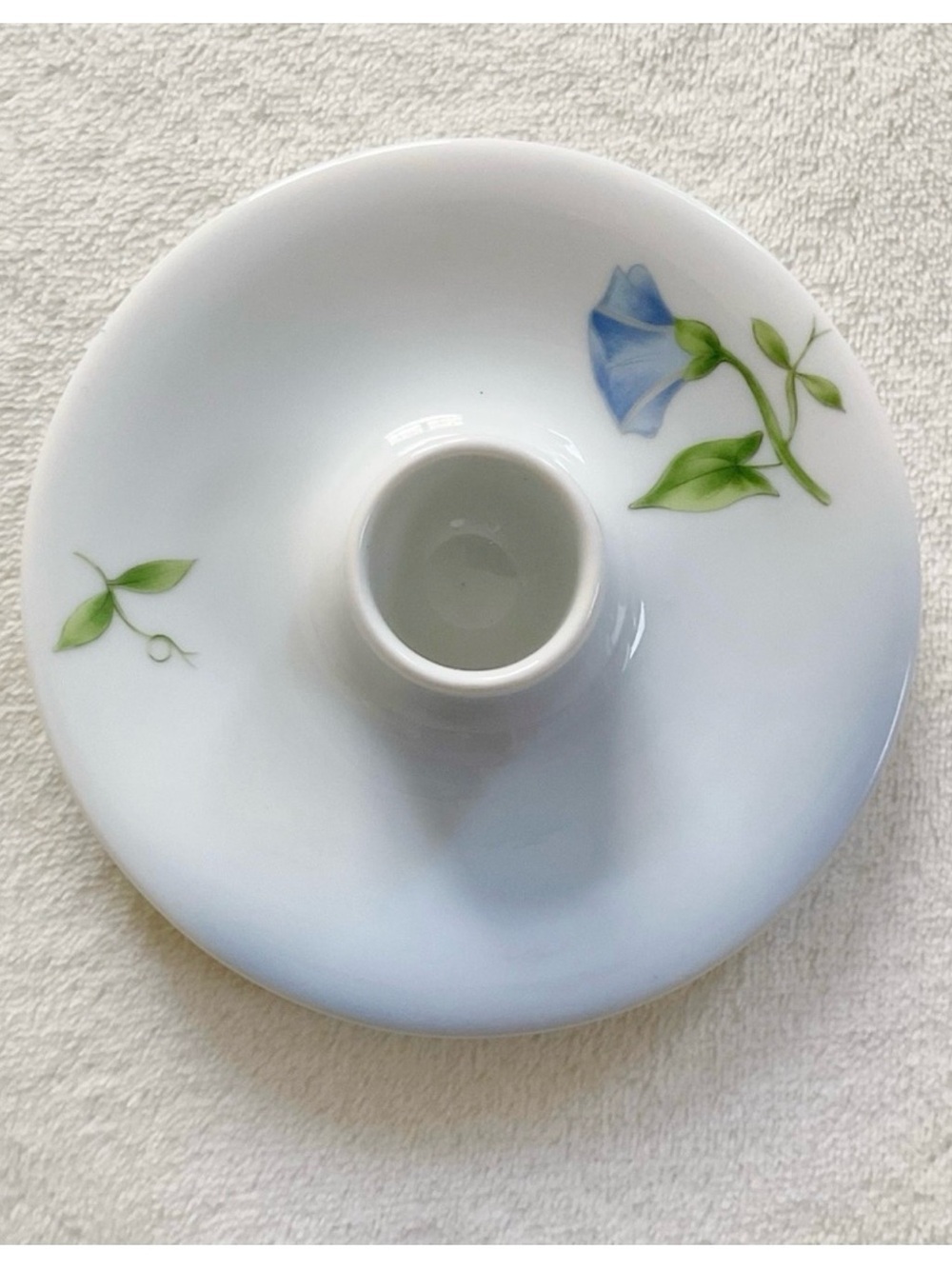 Vintage Bing & Grøndahl Denmark Blue Morning Glory Porcelain Candle Holder